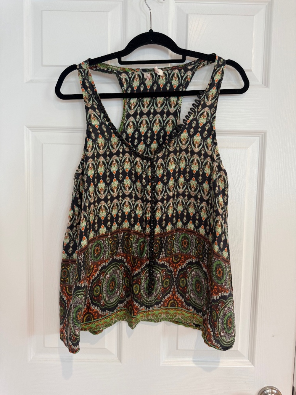 Sundance 100% Silk Beaded Boho Tank Top Size XL